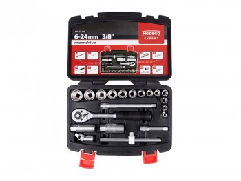 KOMPLET NASADEK 20 CZĘŚCI 3/8 CALA WALIZKA PCV MN-57-320